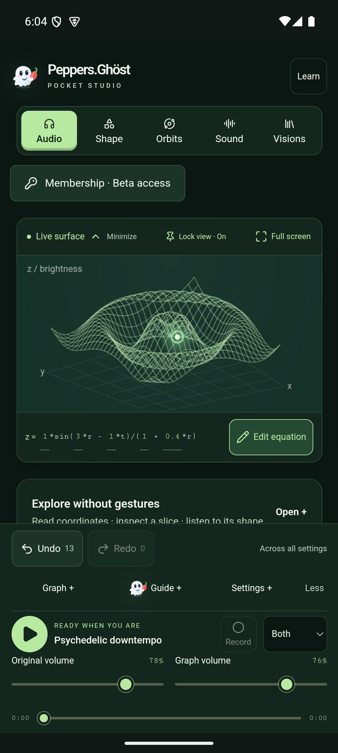Actual Peppers.Ghöst product interface